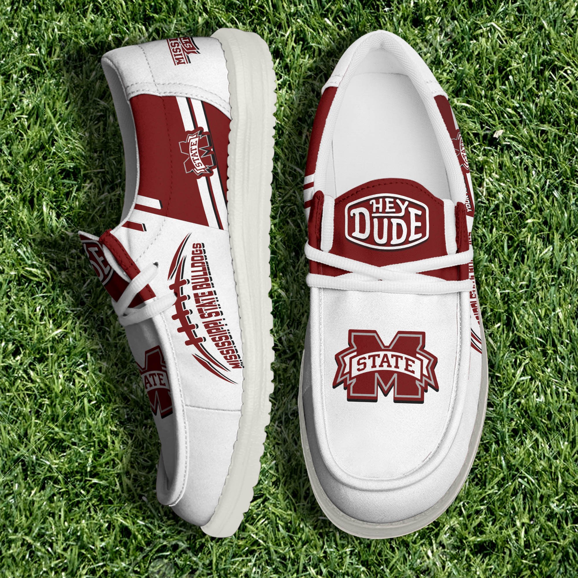 Mississippi State Bulldogs White Canvas Loafer Shoes Personalized Your Name, Shoes For Sport Lovers, Fan Gifts ETHY-61158