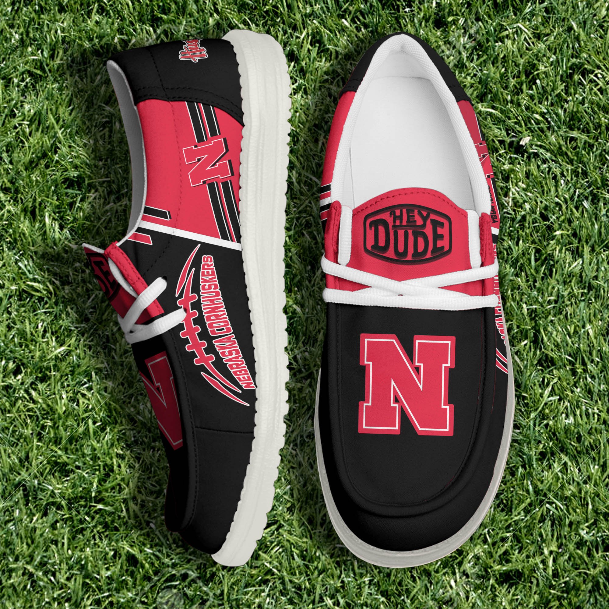 Nebraska Cornhuskers White Canvas Loafer Shoes Personalized Your Name, Shoes For Sport Lovers, Fan Gifts ETHY-61158