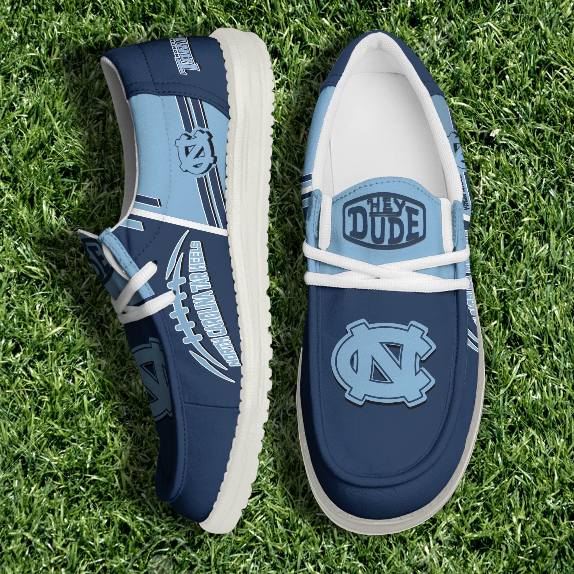 North Carolina Tar Heels White Canvas Loafer Shoes Personalized Your Name, Shoes For Sport Lovers, Fan Gifts ETHY-61158